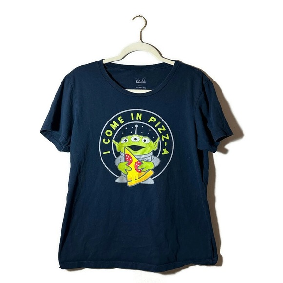 Toy Story Tops - Toy Story Navy Blue I Come in Pizza T-Shirt Size 2X - Runs Small